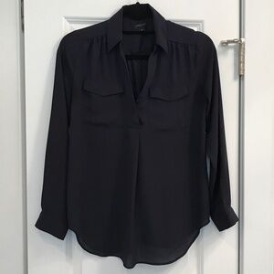 Ann Taylor Navy Blue Camp Shirt